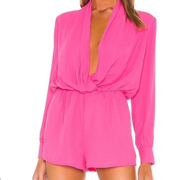 Revolve Superdown Kaycie Drape Neck Romper - Picture 3 of 7